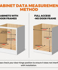 Cabinet data measurement methods for Slick Glide Pull Out Cabinet Drawers Reliable Rugged Wooden Storage Organizer.