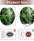 Round Tropical Rainforest Stream Dense Green Jungle Misty Toilet Seat dimensions 16.5" x 12.6" with product size guide.
