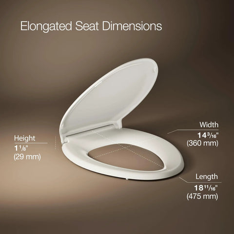 Rutledge ReadyLatch Elongated Toilet Seat With Soft Close Lid And Quiet Close, Easy Above The Bowl Installation With Grip Tight Bumpers, No Fuss Cleaning, Removable For Cleaning, Biscuit Color