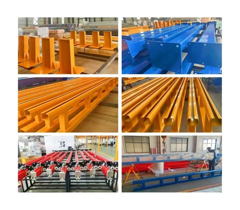Heavy Duty Freestanding Suspension Bridge Overhead Crane System For Garage 1 Ton 500Kg Lifting components displayed in various colors.