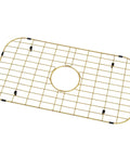 Gold stainless steel sink grid for kitchen sinks 26 1/8 by 14 1/16 inches center drain hole top notch durable bottom grid protector anti corrosion.