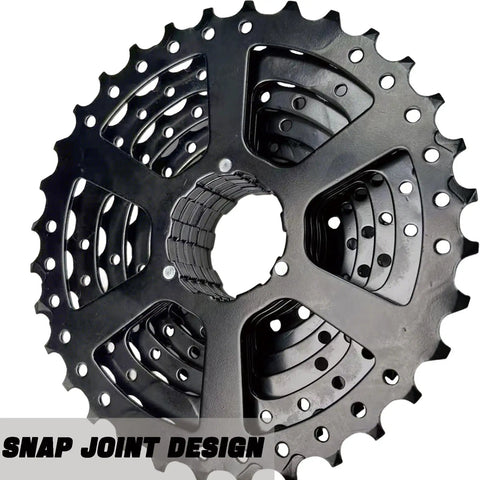 Close-up of 8 Speed Bicycle Cassette 11 32T For Mountain Road Folding And Commuter Bikes Durable Nickel Plated Steel