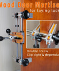 Wood Door Lock Mortiser Kit With Aluminum Frame Manual Mortising Jig And Tools Twin Screw Clamp Design For Door Installation