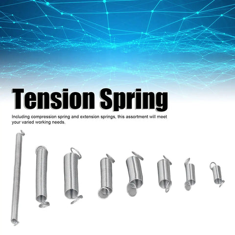 Get Your Hands On This Awesome 200 Piece Spring Assortment Kit Featuring Galvanized Steel Pressure And Extension Springs Perfect For Tough DIY Home Upgrades Toy Fixes Car Repairs And All Kinds Of Creative Projects You Name It We Got You Covered Here. image of assorted galvanized steel tension springs