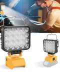 54W LED Work Light Cordless Flood Light With 7600 Lumens And 3800 Lumens Dual Brightness on workbench and in use