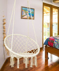 Bohemian Macrame Hammock Chair Swing With Hardware Kits For Indoor And Outdoor Use Ideal For Balcony Porch Yard Or Bedroom