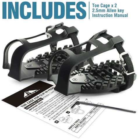 Toe Cage Straps For Peloton Pedals Convert Look Delta To Toe Cage Straps For Indoor Cycling, includes Allen key and manual