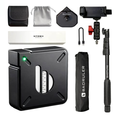 Digital Measuring Wheel With Smart App To Walk And Measure Distance And Area Across Gnarly Terrain No Tape Drama Just Pure Precision For Daily Grind Jobs And Quick Fixes accessories including carrying case and mount.