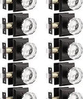 10 Pack Round Glass Privacy Door Knobs With Pin Lock For Bedroom And Bathroom, Oil Rubbed Bronze Square Rosette, side view