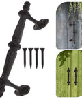 European Vintage Cast Iron Door Handle Built To Last Tough As Nails Rustic Garden Gate Pull Hardware for wooden doors