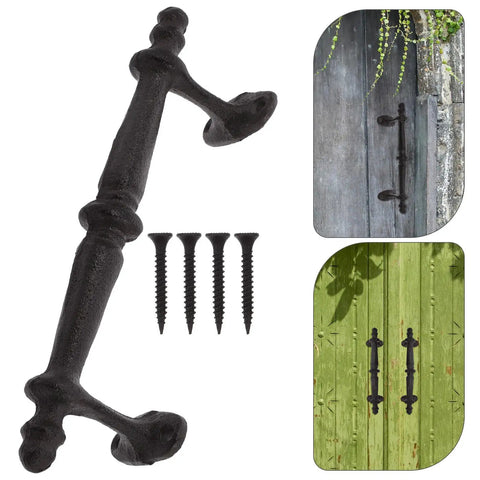 European Vintage Cast Iron Door Handle Built To Last Tough As Nails Rustic Garden Gate Pull Hardware for wooden doors