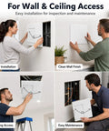 Easy Glide Fit Adjustable Spring Loaded Access Panel For Drywall Ceilings White Wall Hole Cover Plate in action during installation.