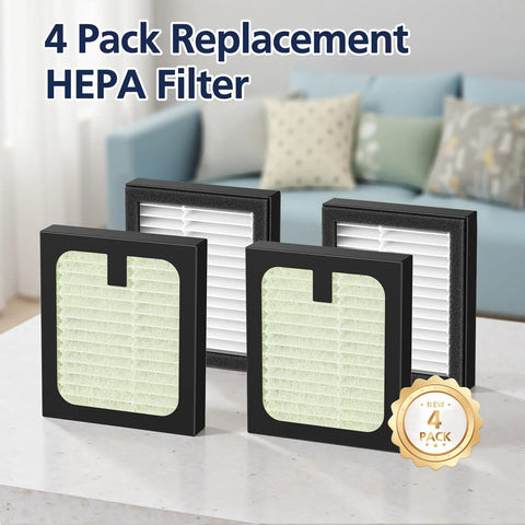 4 Pack HEPA Filter Replacement For Bottle Washer Pro Fits Tight And Keeps It Fresh, High Efficiency Cabiclean Filtration For Clean Bottles, Easy Install In Seconds, No Fuss, Quiet Operation, Long Lasting Odor Control For Pristine Home Bottles. 4 pack HEPA filters shown