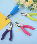 16 Pack Handheld Hole Punchers With Soft Grip 1 Quarter Inch Circle Punch in four bright colors for craft paper and DIY projects