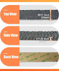 Fiberglass stove gasket tape; top, side, and back views; 1 in wide, 72 in long, self-adhesive with 3M backing