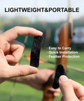 Five Pairs Traditional Recurve Bow Hair Arrow Rests Pre Cut Leather Shelf Pads With Triangle Plates For Killer Silent No Scrape Stealth Draws Super Smooth Frictionless Arrow Flight Perfect For Longbow Hunting And Barebow Practice being held by a hand.