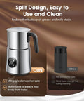 4 In 1 Milk Frother And Steamer With Detachable Wand, 900 Ml Capacity, dual design comparison, easy to clean stainless steel