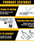 Product features of One And Three Eighths Inch Chain Link Gate Hinges Kit With Beefy Male And Female Hinges Galvanized Steel Fork Latch