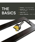 Floating Shelf Bracket Router Guide Kit with precision router bit inset and recess information for 1.5 inch floating shelves