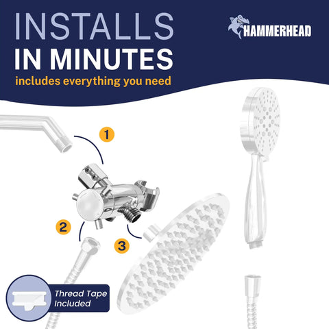 Solid Brass 3 Way Shower Diverter Valve With Shower Head Holder Universal Splitter setup diagram showing components