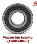 Heavy Duty Front Load Washer Core Rebuild Kit With Legit Tub Bearings And Leak Proof Seals For Smooth Sailing Laundry Days And Zero Hassle Restoration That Truly Delivers. Close-up of a washer tub bearing (4280FR4048L) with steel and rubber materials.