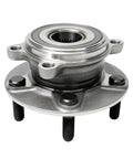 Front view of front wheel bearing hub assembly fits Mazda 3 2014 2018 and Mazda CX 3 2016 2021 5 lug with ABS premium aftermarket replacement