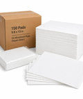150 Pack Oil Absorbent Pads For Oil Spills And Drips, Polypropylene Oil Only Absorbent Sheets, Water Repellent White Mats