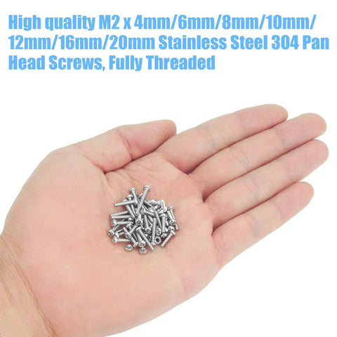 310 Piece Stainless Steel 304 Phillips Pan Head Bolts Screws Nuts Kit With M2x4mm M2x6mm M2x8mm M2x10mm M2x12mm M2x16mm M2x20mm in hand