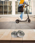 608ZZ Ball Bearings 8x22x7mm High Carbon Steel Low Noise for Scooter, shown with a person on an electric scooter.