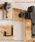 79.2 Inch Sliding Barn Door Hardware Kit With Adjustable U Shape Floor Guide, Wall Mount Rail, Heavy-duty Splice Track