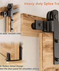 Heavy Duty Sliding Barn Door Hardware Kit With 72 Inch Rail System, Adjustable U Shape Floor Guide, Wall Mount Rail, Splicing Track, For Interior Doors Up To 260 Lbs, Built Tough Aluminum, Rust And Water Resistant