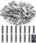 50 Pack Slotted Spring Pins Made From Rock Solid 304 Stainless Steel Sized At 5 64 X 5 16 Inch With A Slick Silver Finish arranged for garage use.