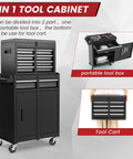 Heavy Duty Rolling Tool Chest With Five Drawers And Lockable Cabinet Boss Level Tool Organizer For Garage And Workshop