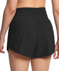 Athletic Skorts With Elastic Waistband Quick Dry 4 Way Stretch Fabric Mesh Liner Zipper Pockets Front Ruffle Hem Curved Hem Design