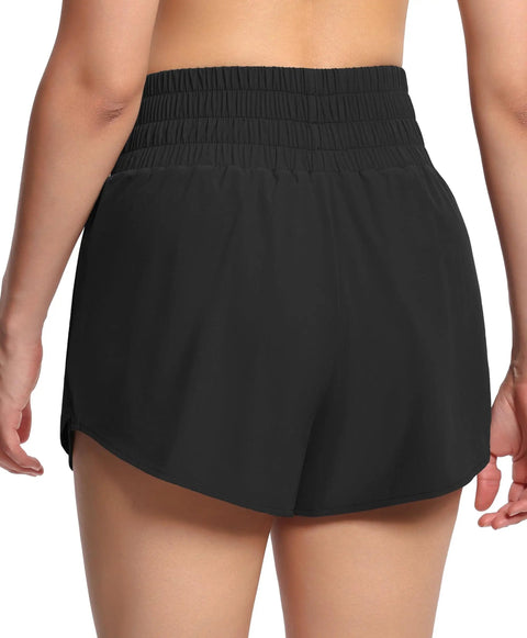 Athletic Skorts With Elastic Waistband Quick Dry 4 Way Stretch Fabric Mesh Liner Zipper Pockets Front Ruffle Hem Curved Hem Design