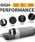 Ultra Light Carbon Fiber Scuba Tank 4500 Psi High Pressure Capacity 4.7L 286 Cu In 4700 CC Red Diving Tank features.