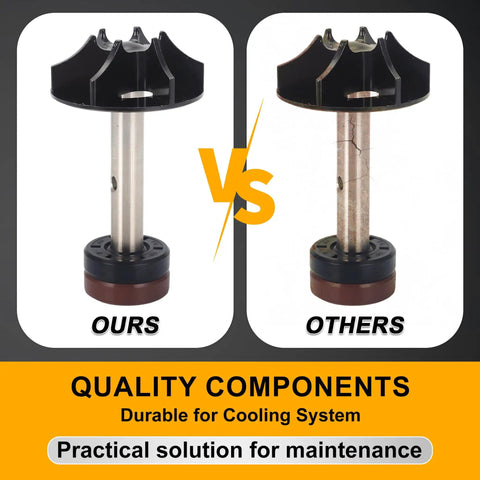 Comparison of BMW Water Pump Repair Kit For F650GS G650GS with Impeller Shaft versus competitor part.