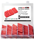 Red Heat Shrink Tubing Kit 300 Pieces With 1.77 Inch Lengths In Seven Sizes 3 To 1 Shrink Ratio Marine Grade Waterproof Polyolefin Tubing