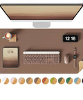 Double Sided Leather Desk Pad With Eco Cork Backing, Large 31.5 By 15.7 Inch Waterproof Desk Mat and Mouse Pad on desk setup