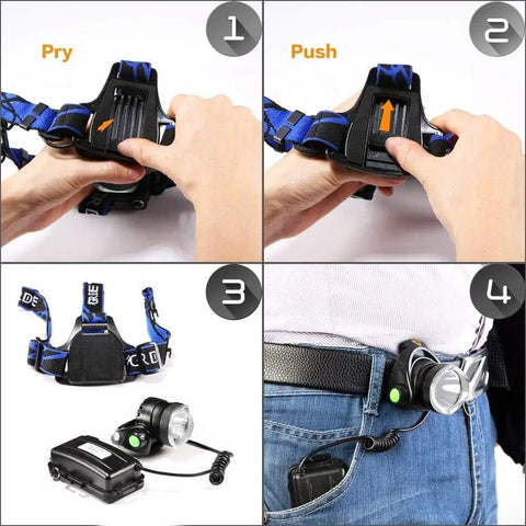 Instructions for Ultra Bright 8000 Lumens Headlamp With Rechargeable Micro USB, Waterproof LED Work Light installation and use
