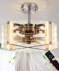Ceiling Fan With Lights And Remote, 4-Light LED Chandelier Fandelier, Color Temperature Adjustable 3000K 4000K 5000K, shown in use