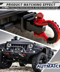 Heavy Duty Three Quarters Inch D Ring Shackle Set, 2 Pack, 41,887 Lbs Break Strength, Seven Eighths Inch Screw Pin, attached to off-road vehicle