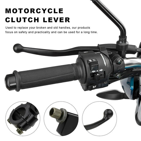 Motorcycle Clutch Lever and Brake Handle Replacement, 7/8 Inch 22mm Fitment for Dirt Pit Bikes, black alloy lever with throttle control.