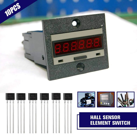 49E OH49E S49E SS49E Linear Hall Effect Sensor TO92 Package showing TO-92 sensors and a digital display