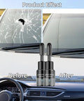 Before and after of DIY Windshield Crack Repair Kit 2 Pack Pro Kit With Crystal Clear Deep Bonding Resin fixing car glass damage.