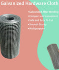 Heavy Duty Galvanized Welded Wire Mesh Roll 8 Inch By 20 Foot One Quarter Inch Opening 23 Gauge For Garden Fencing Rabbits Gophers Snakes Chickens And Critters Rehab Cage standing upright
