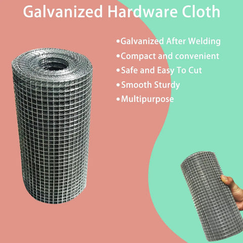 Heavy Duty Galvanized Welded Wire Mesh Roll 8 Inch By 20 Foot One Quarter Inch Opening 23 Gauge For Garden Fencing Rabbits Gophers Snakes Chickens And Critters Rehab Cage standing upright