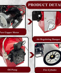 Close-up of components for Heavy Duty Single Stage Burner Light Oil Heater Featuring Kickstart Automatic Ignition including motor and pump.
