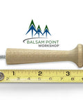 Screw On Shaker Pegs Birch Hardwood Two Seven Eighths Inch Wood Length With Three Quarter Inch Hanger Bolt Ten Pack Sanded Smooth Tight Grain Birch Stain Ready No Fuss Easy Install For Cabinets And Shelves with measuring tape