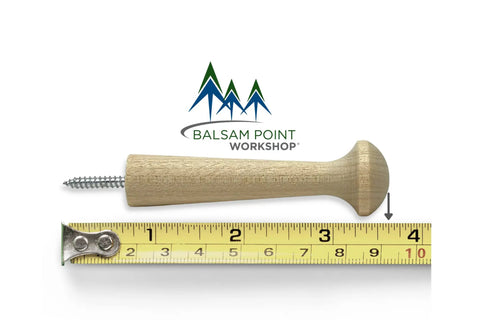 Screw On Shaker Pegs Birch Hardwood Two Seven Eighths Inch Wood Length With Three Quarter Inch Hanger Bolt Ten Pack Sanded Smooth Tight Grain Birch Stain Ready No Fuss Easy Install For Cabinets And Shelves with measuring tape
